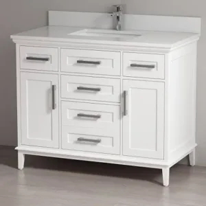 Vanity 42 HDF Drawers Quartz Top