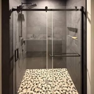 Shower Door Frameless Black